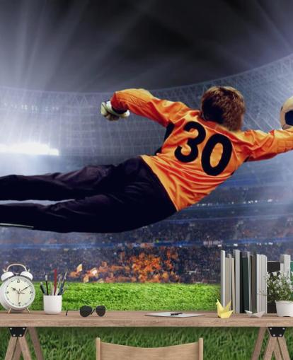 Goalkeeper Making a Save Wallpaper Mural