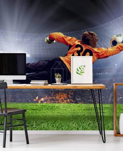 Goalkeeper Making a Save Wallpaper Mural Goalkeeper Making a Save Wallpaper Mural