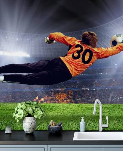 Goalkeeper Making a Save Wallpaper Mural