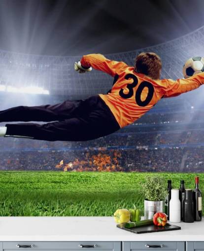 Goalkeeper Making a Save Wallpaper Mural