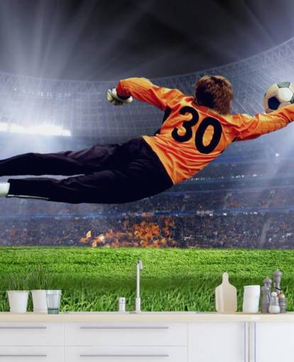 Goalkeeper Making a Save Wallpaper Mural