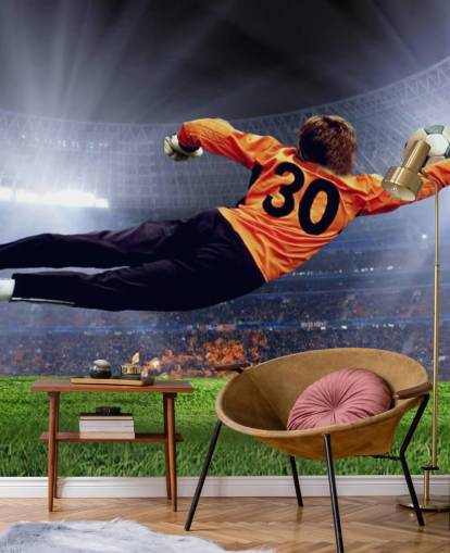 Goalkeeper Making a Save Wallpaper Mural Goalkeeper Making a Save Wallpaper Mural