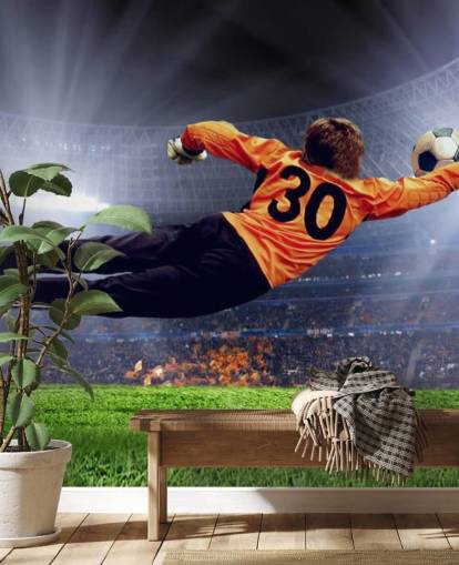 Goalkeeper Making a Save Wallpaper Mural