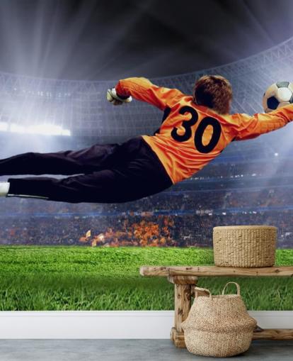 Goalkeeper Making a Save Wallpaper Mural Goalkeeper Making a Save Wallpaper Mural