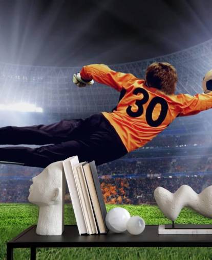 Goleiro Fazendo um Mural de Papel de Parede