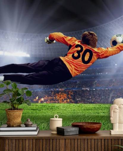 Goalkeeper Making a Save Wallpaper Mural