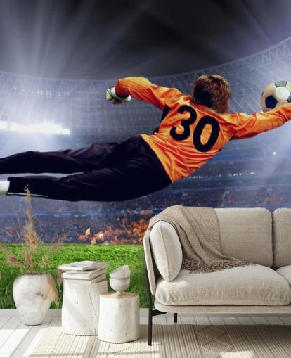 Goalkeeper Making a Save Wallpaper Mural
