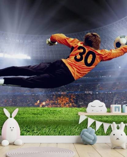 Goalkeeper Making a Save Wallpaper Mural