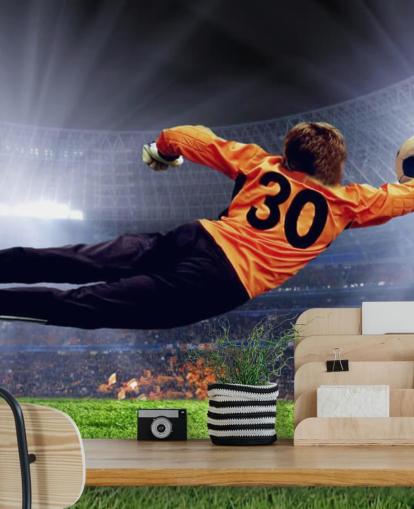 Goalkeeper Making a Save Wallpaper Mural Goalkeeper Making a Save Wallpaper Mural