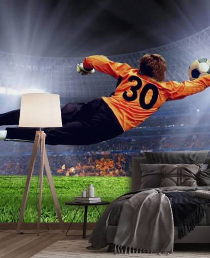 Goalkeeper Making a Save Wallpaper Mural