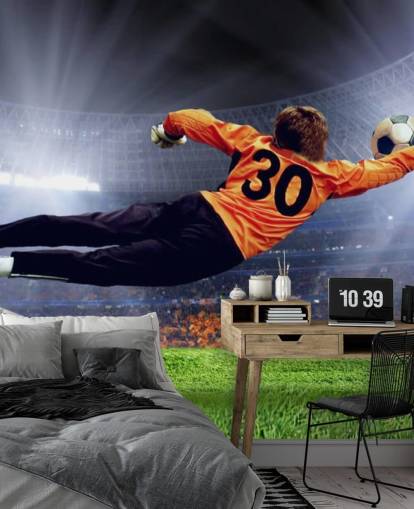 Goalkeeper Making a Save Wallpaper Mural