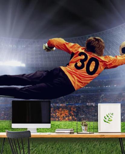Goleiro Fazendo um Mural de Papel de Parede