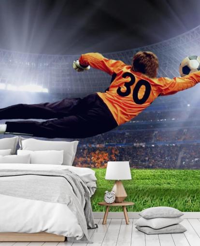 Goalkeeper Making a Save Wallpaper Mural