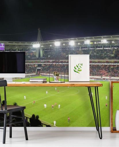 Panorama av fotballstadion Fotball Bakgrunn