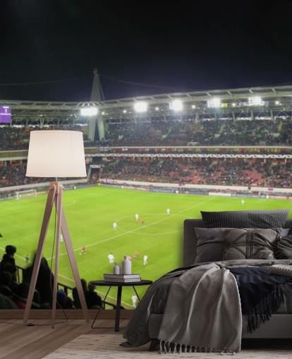 Panorama av fotballstadion Fotball Bakgrunn