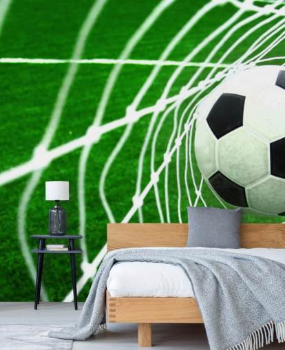 Fußball im Netz Fototapete