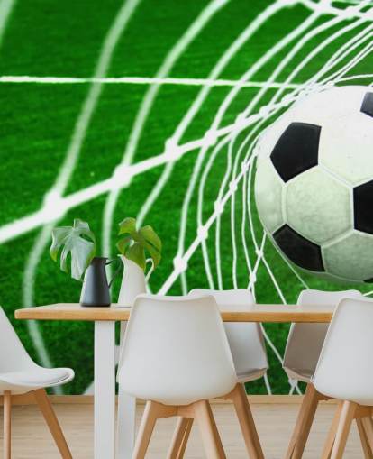 Football in the Net Wallpaper Mural Football in the Net Wallpaper Mural