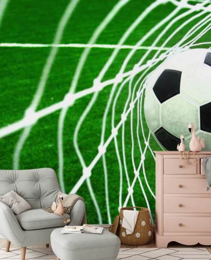 Carta da parati murale con calcio in rete