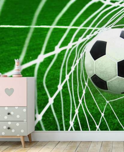 Carta da parati murale con calcio in rete