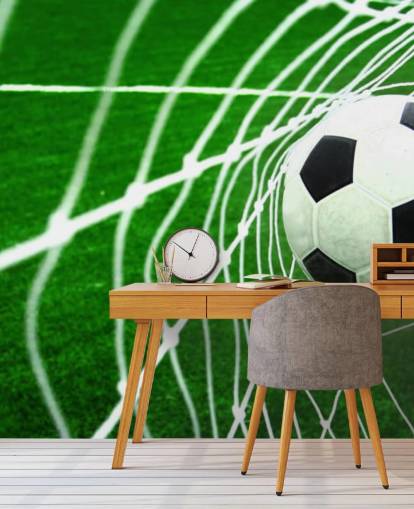 Fußball im Netz Fototapete