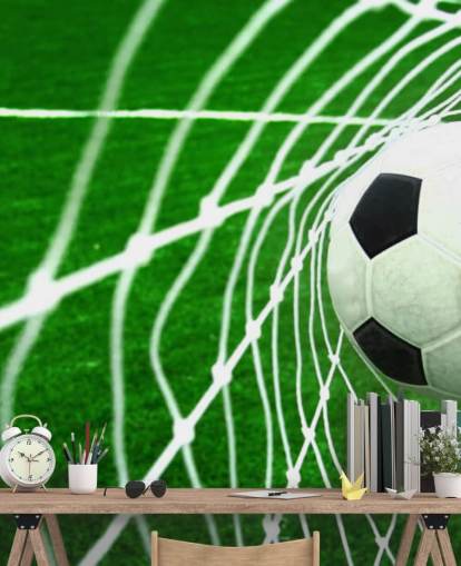 Fußball im Netz Fototapete