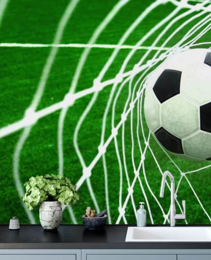 Fußball im Netz Fototapete