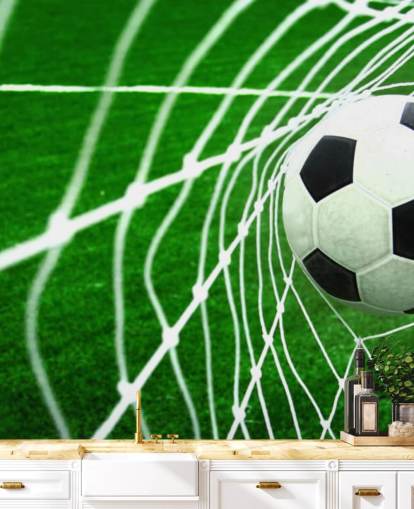 Fotboll i nätet Bakgrund väggmålning