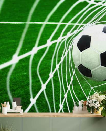 Fußball im Netz Fototapete
