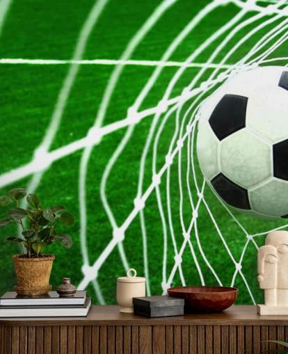 Football in the Net Wallpaper Mural Football in the Net Wallpaper Mural