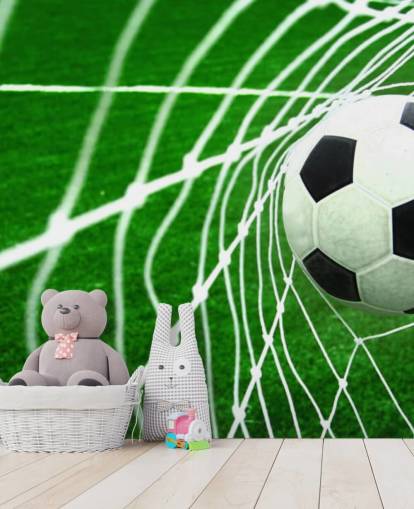 Fußball im Netz Fototapete