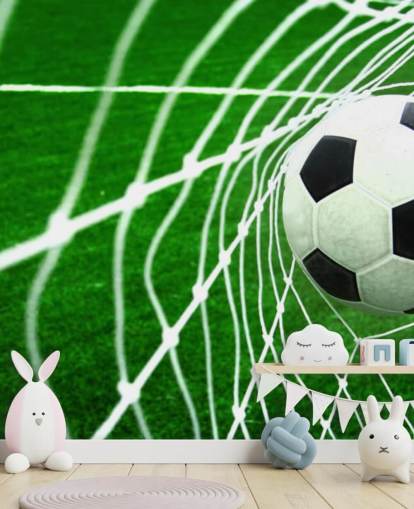 Fußball im Netz Fototapete