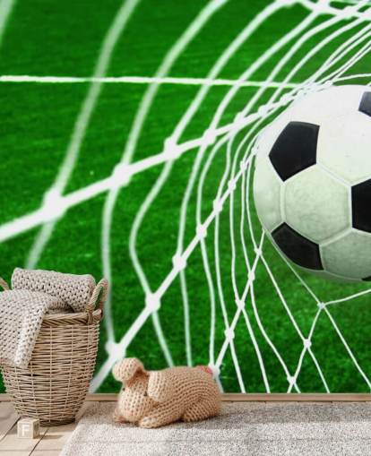 Fußball im Netz Fototapete