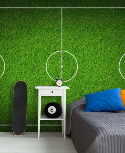 Strukturiertes Fußballfeld-Hintergrundbild mit Himmelsansicht