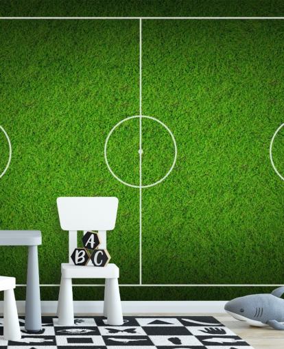 Textured Sky View Soccer Pitch Wallpaper