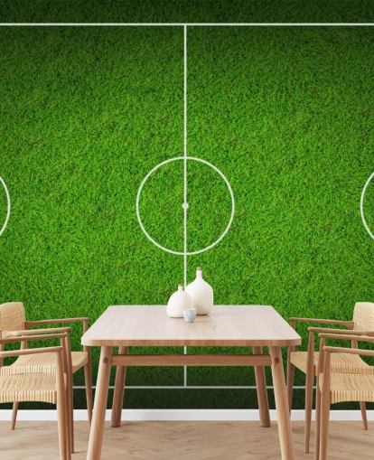 Textured Sky View Soccer Pitch Wallpaper