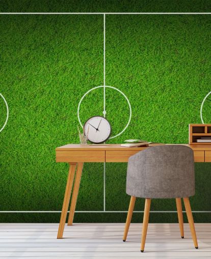 Textured Sky View Soccer Pitch Wallpaper