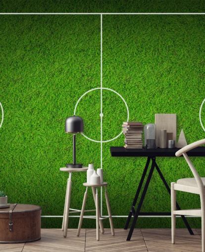 Textured Sky View Soccer Pitch Wallpaper