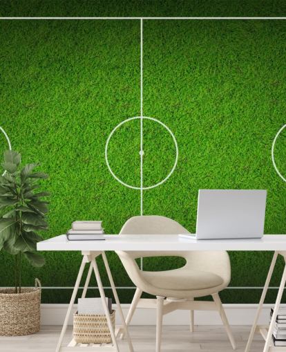 Textured Sky View Soccer Pitch Wallpaper
