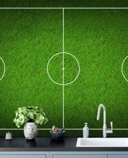 Papier peint texturé Sky View Soccer Terrain