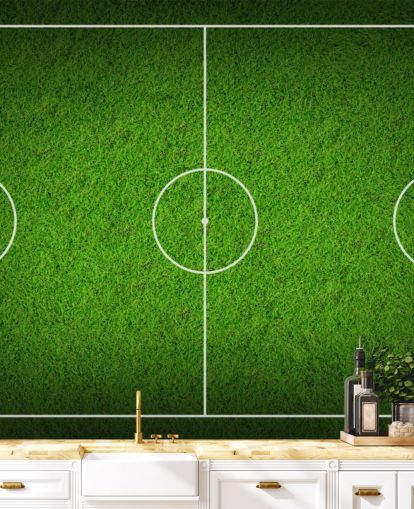 Textured Sky View Soccer Pitch Wallpaper