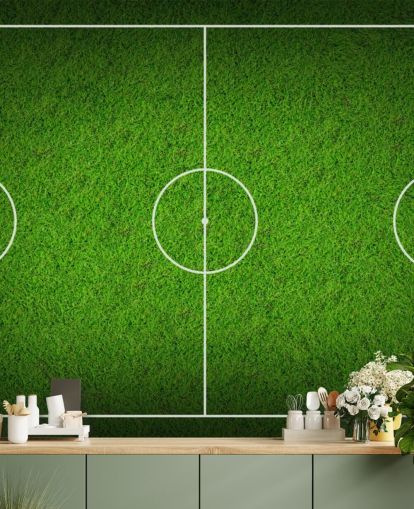 Textured Sky View Soccer Pitch Wallpaper