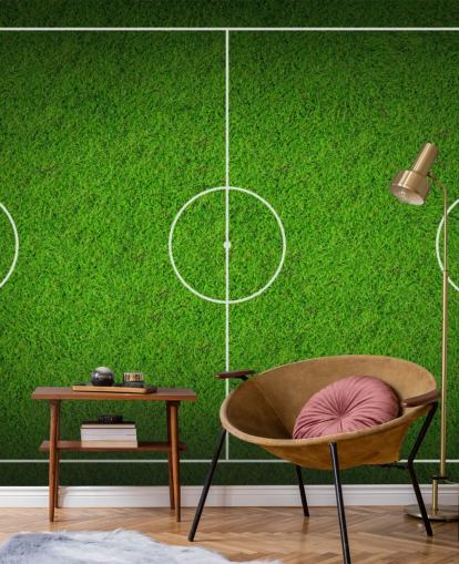 Textured Sky View Soccer Pitch Wallpaper