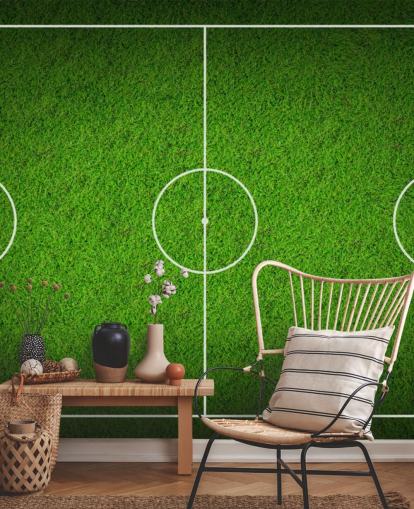 Textured Sky View Soccer Pitch Wallpaper