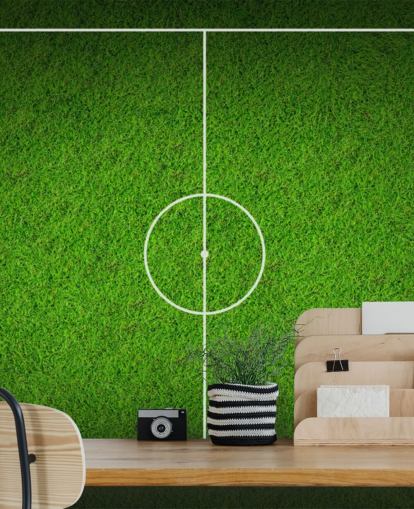 Strukturiertes Fußballfeld-Hintergrundbild mit Himmelsansicht