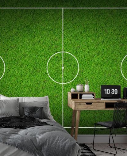 Papel de parede texturizado do campo de futebol Sky View