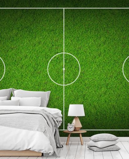Textured Sky View Soccer Pitch Wallpaper