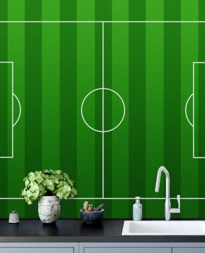 Geanimeerde voetbalveld Wallpaper