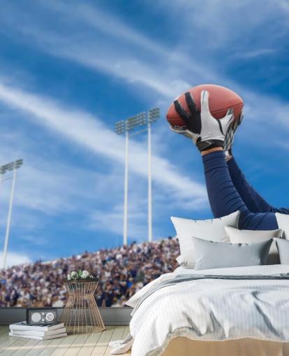 NFL spiller fange bolden med crowd kulisse tapet NFL spiller fange bolden med crowd kulisse tapet
