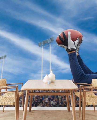 NFL Spieler fangen Ball mit Crowd Hintergrund-Tapete