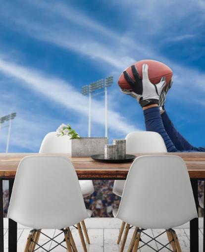 NFL Player Catching Ball with Crowd Backdrop Wallpaper NFL Player Catching Ball with Crowd Backdrop Wallpaper